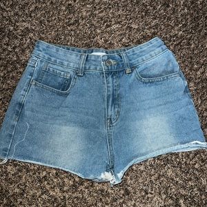 Smiley Face Blue Jean Shorts